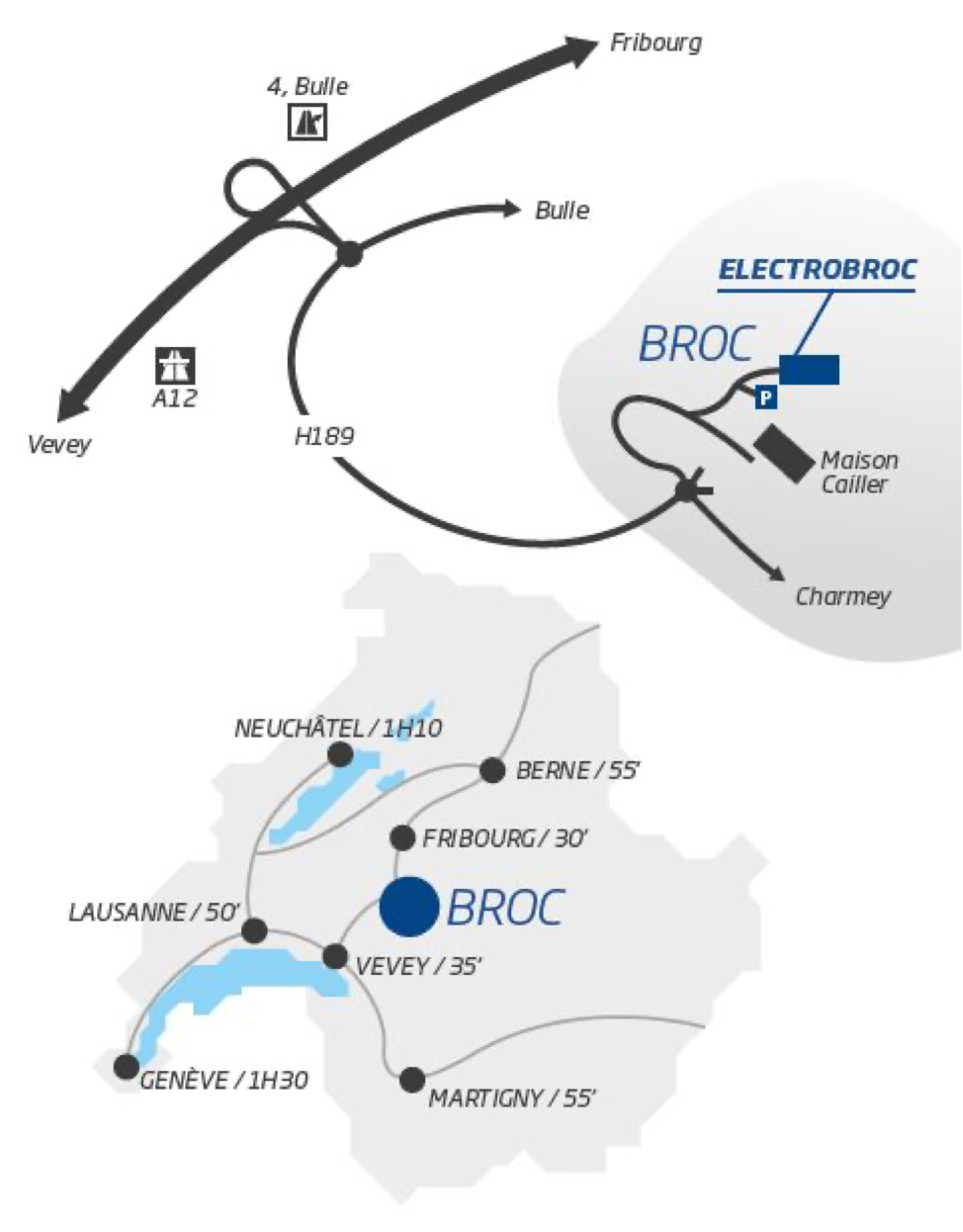 Plan d'accès à Electrobroc